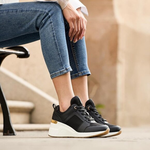 Wedge Sneakers Women Canvas NonSlip Rubber Sole High Heels Casual Shoes - Picture 8 of 8